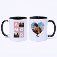 Mug Color Interno Negro Amor y Amistad