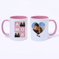 Mug Color Interno Rosado Amor y Amistad