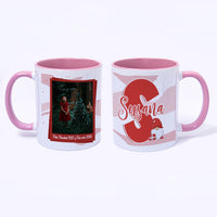 Mug Color Interno Rosado Navidad