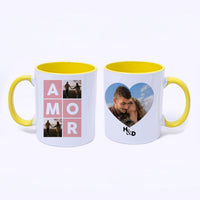 Mug Color Interno Naranja Amor y Amistad