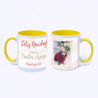 Mug Color Interno Amarillo Navidad