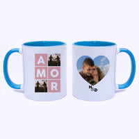 Mug Color Interno Azul Claro Amor y Amistad